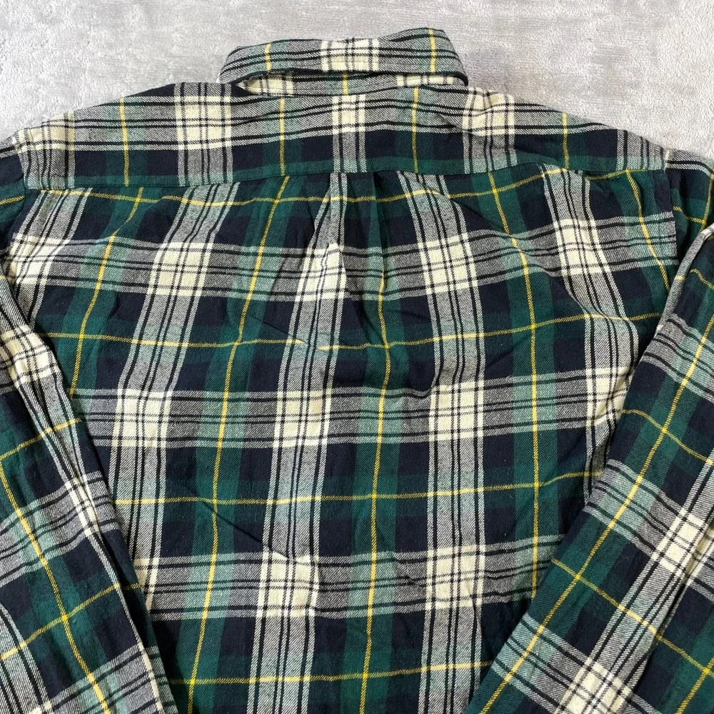 Polo Ralph Lauren Flannel Shirt Mens XXL Green Plaid Classic Fit Holiday Preppy